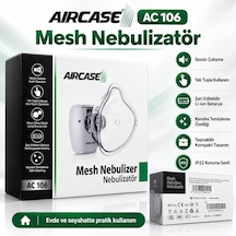 Aırcase Ac 106 Mesh Nebulizatör Taşınabilir Şarjlı Sessiz Çalışan Buhar Makinesi Tek Tuşla Kullanım
