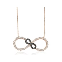 925 Ayar Gümüş İki Sonsuzluk Kolye Rose Gold