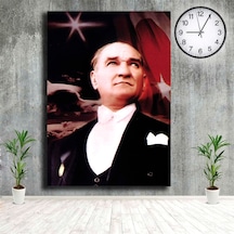 Atatürk Tablosu Beyaz Papyonlu Cumhurbaşkanı Mustafa Kemal Kanvas