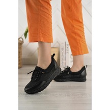 Nesil Shoes Acr 15 Siyah Taşlı Strech Kadın Ayakkabı-siyah