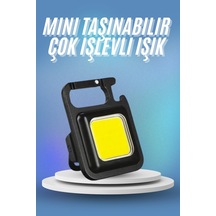 Işıldak Usb Şarjlı Cep El Feneri Taşınabilir Mini Led Işık Çok Fonksiyonlu Beyaz