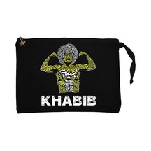 Khabib Graphic Siyah Clutch Astarlı Cüzdan / El Çantası Siyah