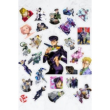 Jojo No Kimyou Na Bouken Part 4 Anime Telefon Laptop Yapışkanlı Folyo Sticker Paketi 25 Adet Çok Renkli