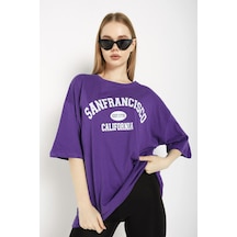 Medinenur San Francisco Baskılı Unisex Tshirt Mor