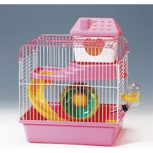 EuroGold Hamster Kafesi Pembe Beyaz 23 x 17 x 25 CM