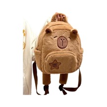 Didadodo Sevimli Ve Çok Yönlü Güzel Tasarım Capibala Peluş Sırt Çantası Kahverengi