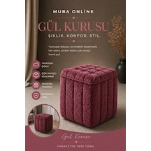 Yeni Sezon İthal Bouclé Kumaş İle Üretilmiş, Yumuşak Dokusu Ve Modern Tasarımıyla Yaşam Alanlarınıza Lüks Ve Konfor Katan Premium Puf. Gül Kurusu - 872051172 Gül Kurusu