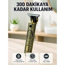 Kablosuz Saç Sakal Kesme Makinesi T Tipi Metal Bıçaklı 3 Kademeli Taraklı 1.5 Saat