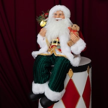 Yılbaşı Noel Baba Ayakları Sallanan Oturan 55 Cm