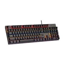 Mk104 Rgb Mekanik Gaming Klavye Kablolu Oyuncu Klavyesi- 104 Tuşlu, 26 Tuş Anti-ghosting, Multimedya Ve Işık Denetimli Siyah