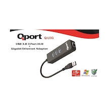 Qport Q-u3g Usb 3.0 Çoklayıcı/gıgabıt Adaptör