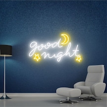 Good Nıght Yazılı Ve Şekilli Neon Tabela Beyaz