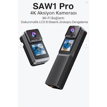 Saw1 Pro 4k Aksiyon Kamerası Wi-fi Bağlantı Dokunmatik Lcd 6 Eksenli Jiroskoplu Dengeleme