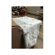 Yarım Ymf Beyaz Uzun Tüylü, Beyaz Peluş Kumaş 50x150cm Tekstil, Ev Tekstili Beyaz Beyaz