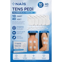 10 Paket, 40 Adet Nais Gold Tens Elektrod Pedi 5x5 Cm Extra Güçlendirilmiş Yapışkanlı Kumaş, Tens Pedi Elektrot Cilt Dostu Jel Yüksek İletkenlik Tens Cihazları İle Uyumlu