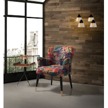 Mobilyabazari Patchwork Çay Seti Tekli Koltuk, Salon, Balkon