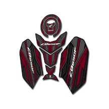 Hades Honda Cb650f Uyumlu Tank Pad Seti Karbon Bordo Depo Koruma Siyah