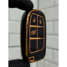 Fiat Egea Cross 500 Jeep Smart Uyumlu Anahtar Kılıfı Gold - Siyah