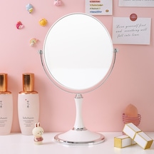 Geeroyoo 8 İnç Eliptik İkili Yüzlü Tahta Üstü Makyaj Aynası - Pratik, Dayanıklı Ve Modern Stiliyle Odana Zenginlik Katın 8 İnçli Yumurta Şeklinde