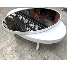 Döner Orta Sehpa Oval Rus Tarz Model Kayın Retro Ayak Sağlam Şık (378278231)