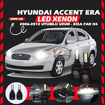 Hyundai Accent Era 2006-2012 Uzun-kısa Far Uyumlu Şimşek Etkili Led Xenon Light Series H4