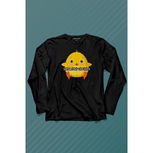 Ben Serseri Bir Civcivim Tavuk Sarı Civciv Uzun Kollu Tişört Baskılı Çocuk T-shirt 001