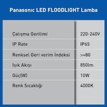 Led Floodlıght 10w 850lm 4000k, Kelvin-günışığı