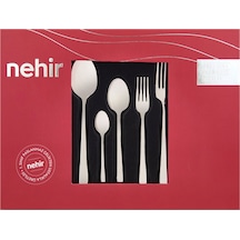Nehirr Sultan Sade 30 Parça Çatal Kaşık Seti - Gri Çok Renkli