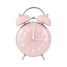Valkyrie Retro Çalar Saat Işıklı Analog Masa Saati Dekoratif Komodin Saati Bombe Kapaklı 15x10 Pembe Çok Renkli