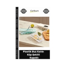 Özel Üretim Kaliteli Sağlam Hijyenik Mutfak Gereci Gı Uyumlu Plastik Buz Kalıbı Küp Şekilli Kapaklı Çok Renkli