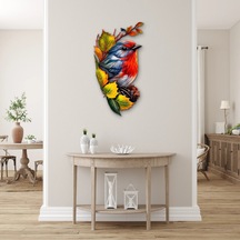 Sonbahar Yapraklarında Kızılgerdan - Metal Tablo - Dec0275 51 X 95 Cm Çok Renkli