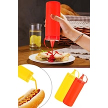 2'li Sos Ve Ketçap & Mayonez Şişesi Sarı-kırmızı 500 Ml Sarı Diğer