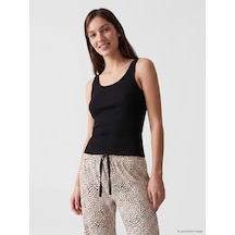 Lcw Dream Siyah U Yaka Kadın Fitilli Pijama Üst