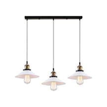 Dylight Retro Metal Beyaz Üçlü Sarkıt Avize Genişlik:60cm