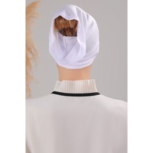 Melodi Scarf Tesettür Hazır Pratik Geçme Boru Bone Beyaz Beyaz