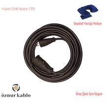 Öznur 3x2.5 Mm Araç Şarj Uzatma Kablosu - Tüm Araçlar Için Uyumlu -ttr Tambakır -seyahat Yastığı Hediyeli 40 Metre