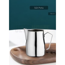 Süt Potu Paslanmaz Süt Köpürtme Sürahisi Çelik Pitcher 700 Ml