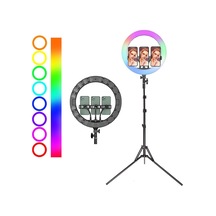 14" Rgb Ring Light Yuvarlak Led Işık + 2 M Tripod Işık Ayağı