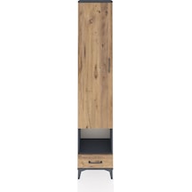 Arges Dolap 3 Raflı Tek Çekmeceli Tek Askılı 44x30x221 Antrasit-çam Antrasit