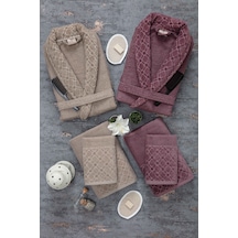 Güvenal Hayal 12 Parça Kutulu Jakarlı Bornoz Takımı Bornoz Havlu & Havlu Seti Banyo Çeyiz Seti 5 Çok Renkli