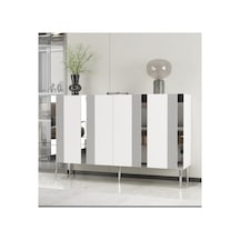 Forest 120 Cm Konsol Tv Sehpası Çok Amaçlı Dolap Beyaz-gümüş Beyaz-gümüş