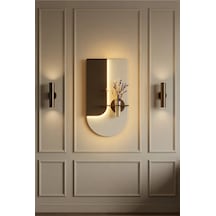 Lavanta Ahşap Pilli Ledli İskandinav Tarzı Salon Duvar Rafı Modern Çiçeklik 40 X 75 Cm Paris Grisi - Ahşap Ceviz