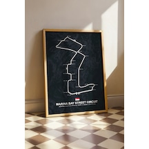 Marina Bay F1 Pisti Ahşap Çerçeveli Tablo Singapur Gp Poster