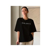 Medinenur Unisex Siyah Baskılı T-shirt Siyah