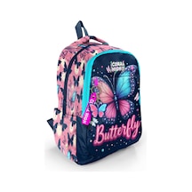 Coral High Kids Kelebek Desenli Üç Bölmeli Okul Sırt Çantası 33249 Pembe