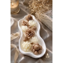 Magno Candles Çiçek Bahçesi Kokulu Mum El Yapımı Seramik Kase Dekoratif Mum & Hediyelik Ev Dekoru Bej