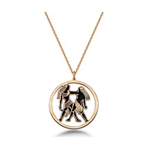 Çember İkizler Burcu Gümüş Kolye - Rose Rose Gold