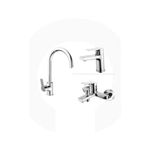 Creavit BTLN15258500SET Luna Lavabo Banyo Mutfak Armatürü Set Krom