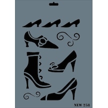New Seri N-258 Stencil 35x25 Cm Çok Renkli
