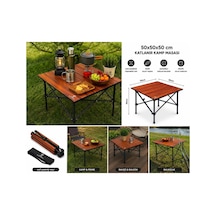 50x50x50 Cm Katlanır Kamp Ve Piknik Masası Hafif, Dayanıklı Ve Taşınabilir Ahşap